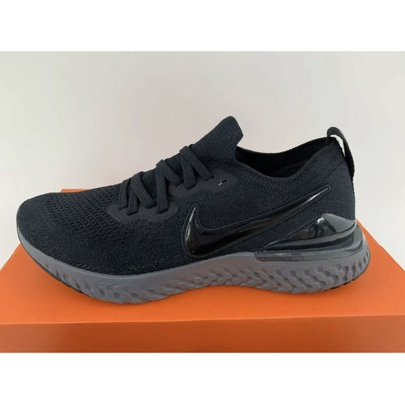 Nike Epic React Flyknit 2 Black Anthracite Men's Running Shoes Gray - Picture 5 of 11